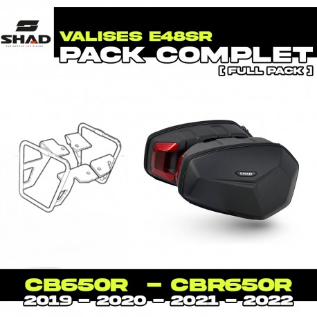 PACK-H0CR61SR-X0SE48SR : Pack Valises Latérales Shad E48SR Honda CB650