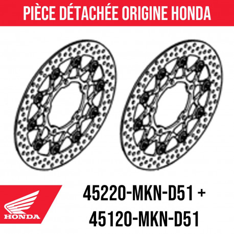 Jeu de disques de frein avant Honda 2019