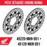 45220-MKN-D51 + 45120-MKN-D51 : Front Brake Disc Set for Honda 2019 Honda CB650
