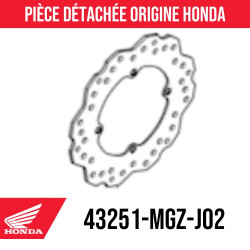 Disque de frein arrière Honda