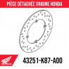 43251-K87-A00 : Rear Brake Disc for Honda 2019 Honda CB650