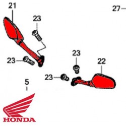 88120-MJE-D01 : Rétroviseur gauche d'origine Honda CB650 CBR650