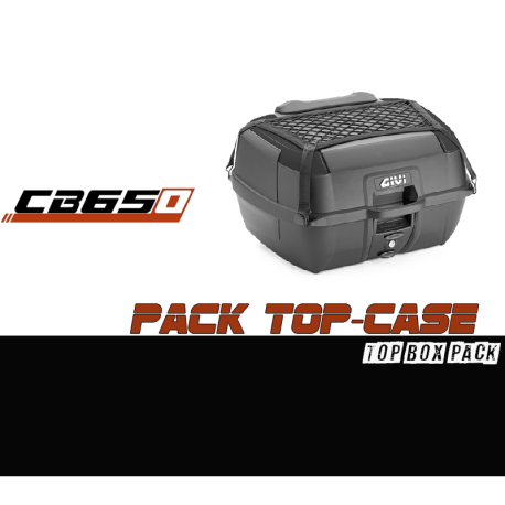 PACK-SR1208-B45B+ : Pack Top-case GIVI B45+ noir Honda CB650